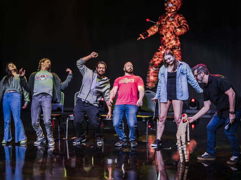 Audience volunteers on stage during Marc Savard Comedy Hypnosis