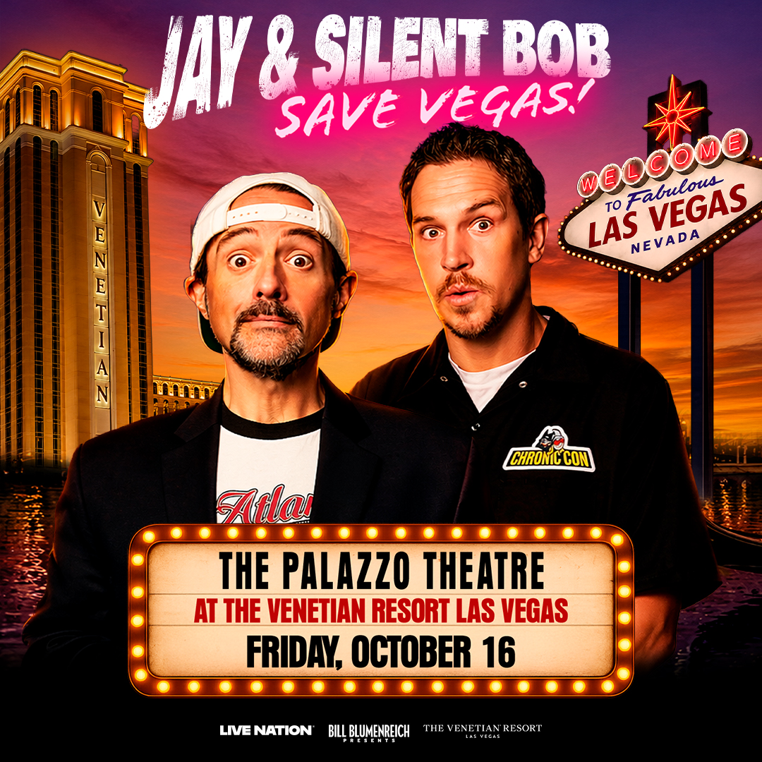 Jay and Silent Bob Save Vegas! official poster — Kevin Smith and Jason Mewes at The Palazzo Theatre at The Venetian, October 16, 2026
