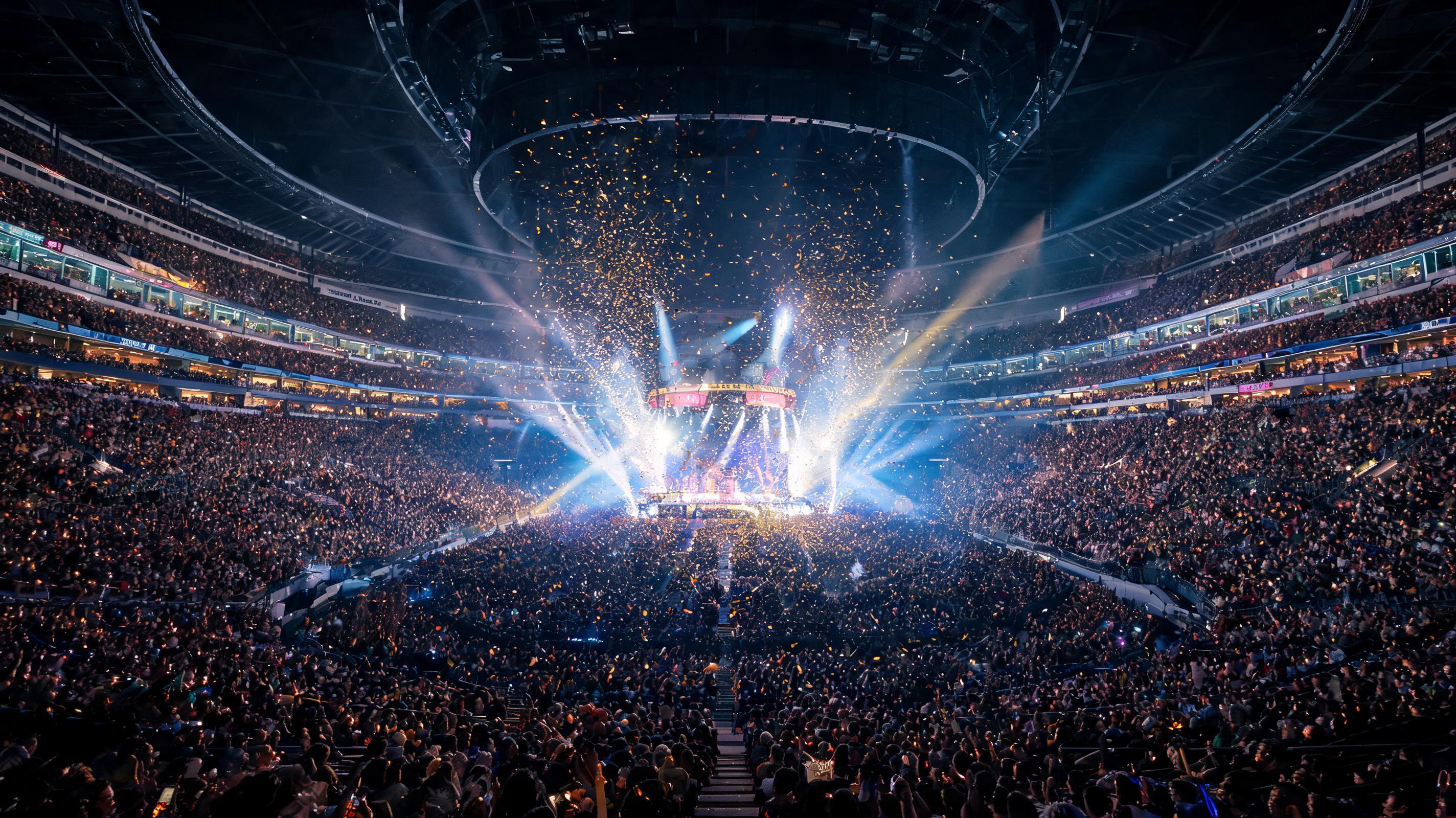 Packed stadium arena at a major Las Vegas Live Nation concert